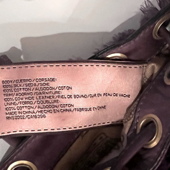 LIKE NEW Juicy Couture Silk Chiffon & Leather Pouchette Bag - Picture 5 of 12